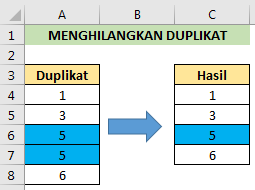 Menghilangkan duplikat angka